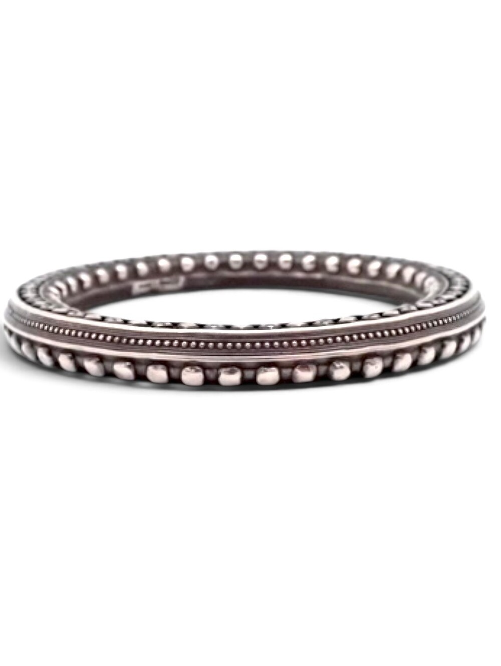 YSL Yves Saint Laurent  Stackable Bangle Bracelet - Silver Tone